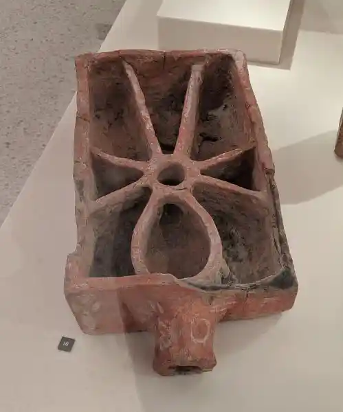 Sacrificial basins, with integrated Ankh-sign, spout visible